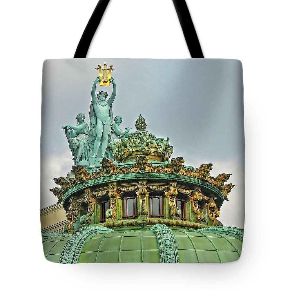 Paris Opera House Tote Bag featuring the photograph Paris Opera House Roof by Dave Mills