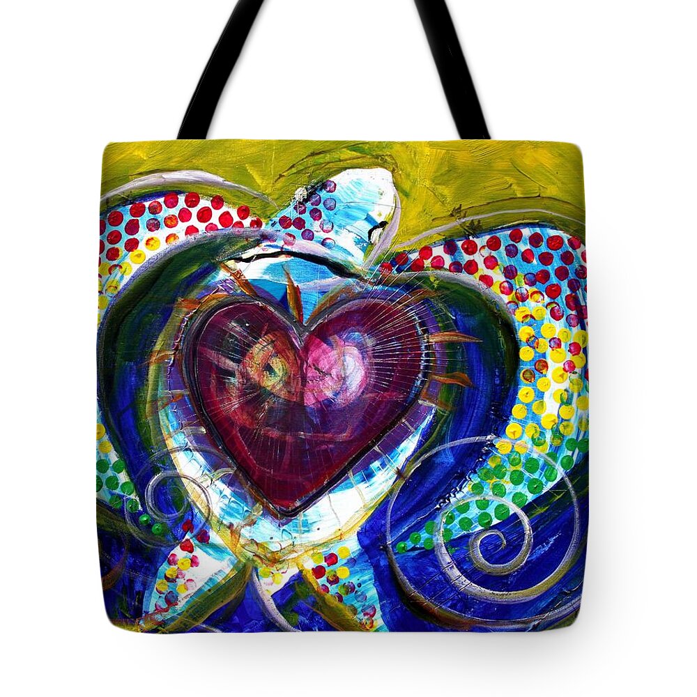 Sea Tote Bag featuring the painting Pastel Turtle Heart by J Vincent Scarpace