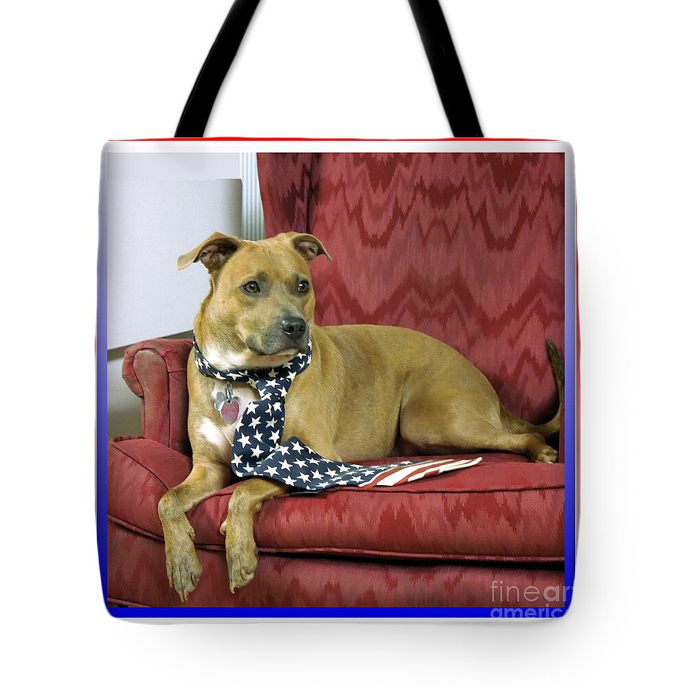 Dog Tote Bag featuring the photograph Patriotic by Renee Trenholm