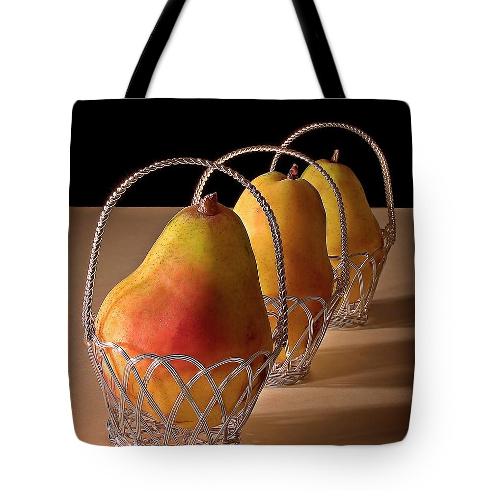 Endre Tote Bag featuring the photograph Pear Still Life by Endre Balogh
