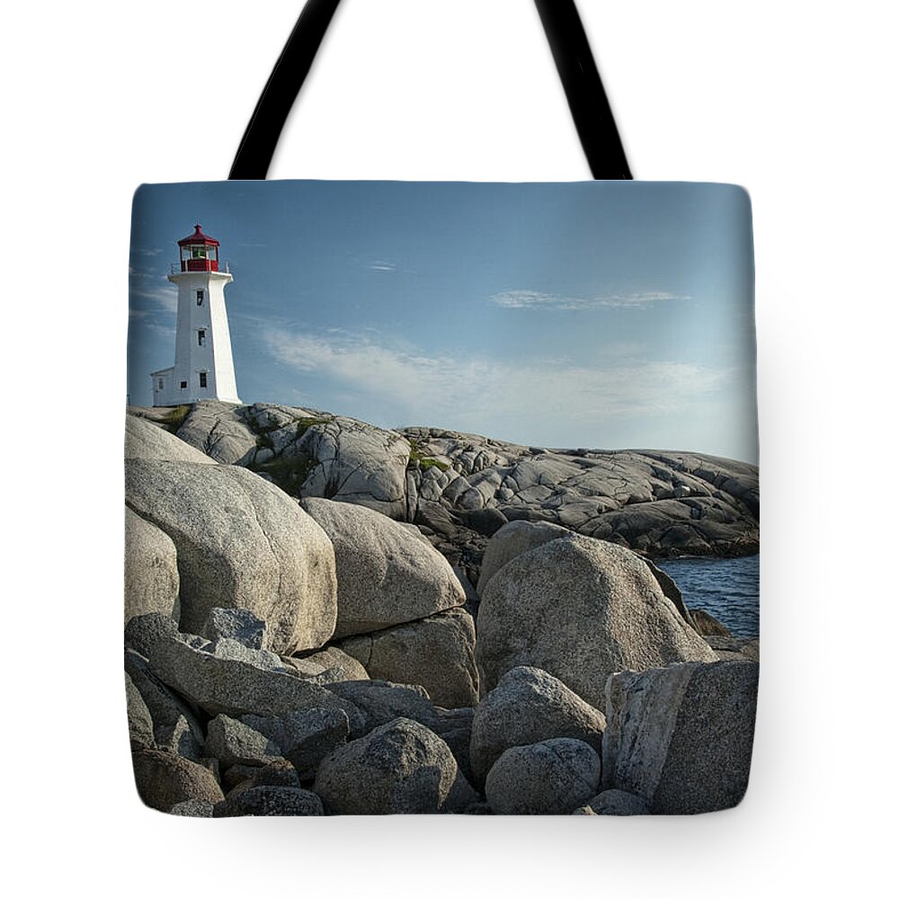 Art Tote Bag featuring the photograph Peggys Cove Lighthouse in Nova Scotia Number 142 by Randall Nyhof