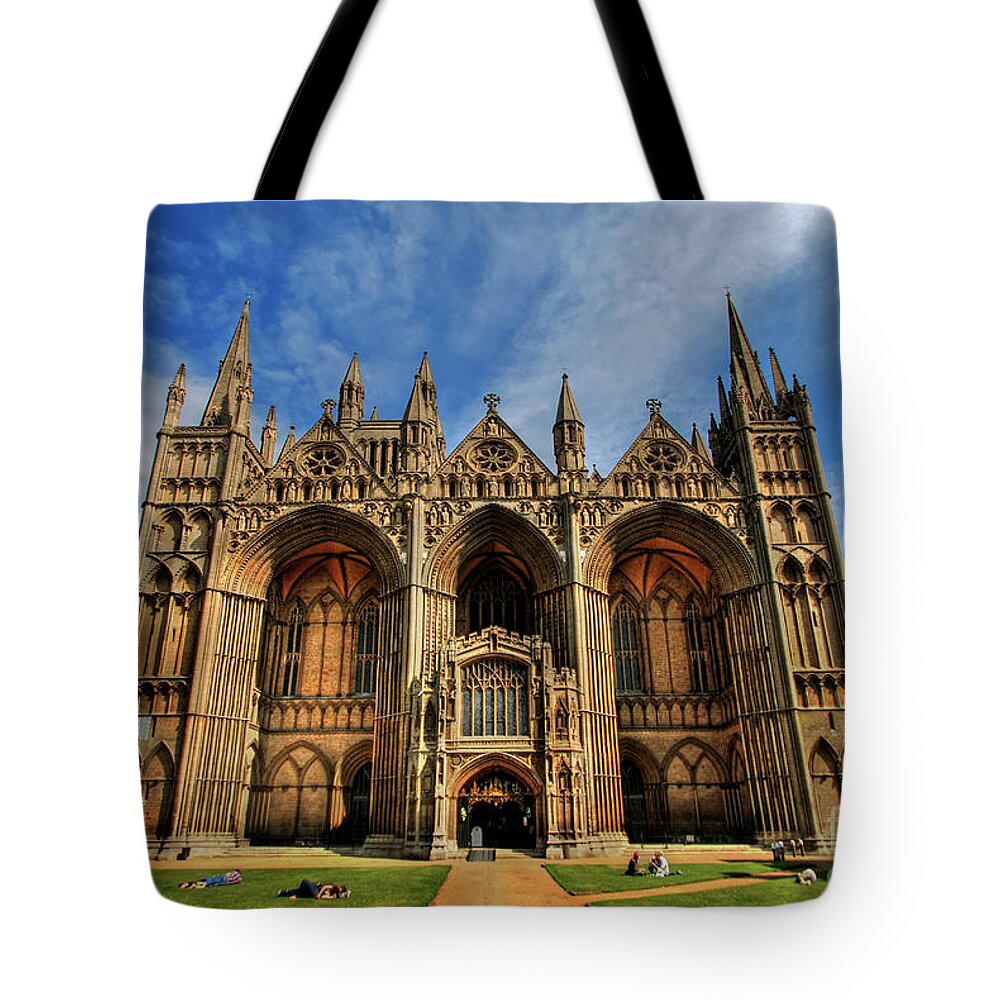 Yhun Suarez Tote Bag featuring the photograph Peterborough Cathedral by Yhun Suarez