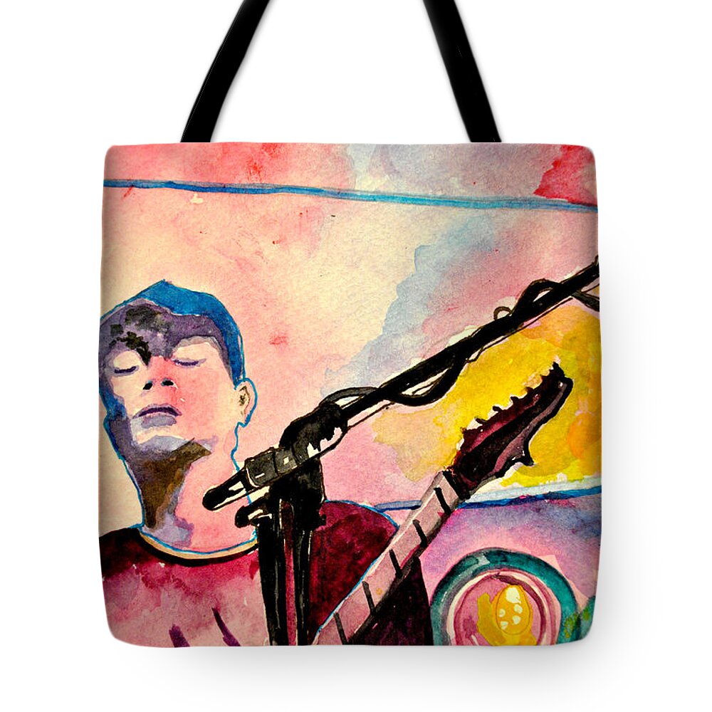Umphrey's Mcgee Tote Bag featuring the drawing Pink yUm by Patricia Arroyo