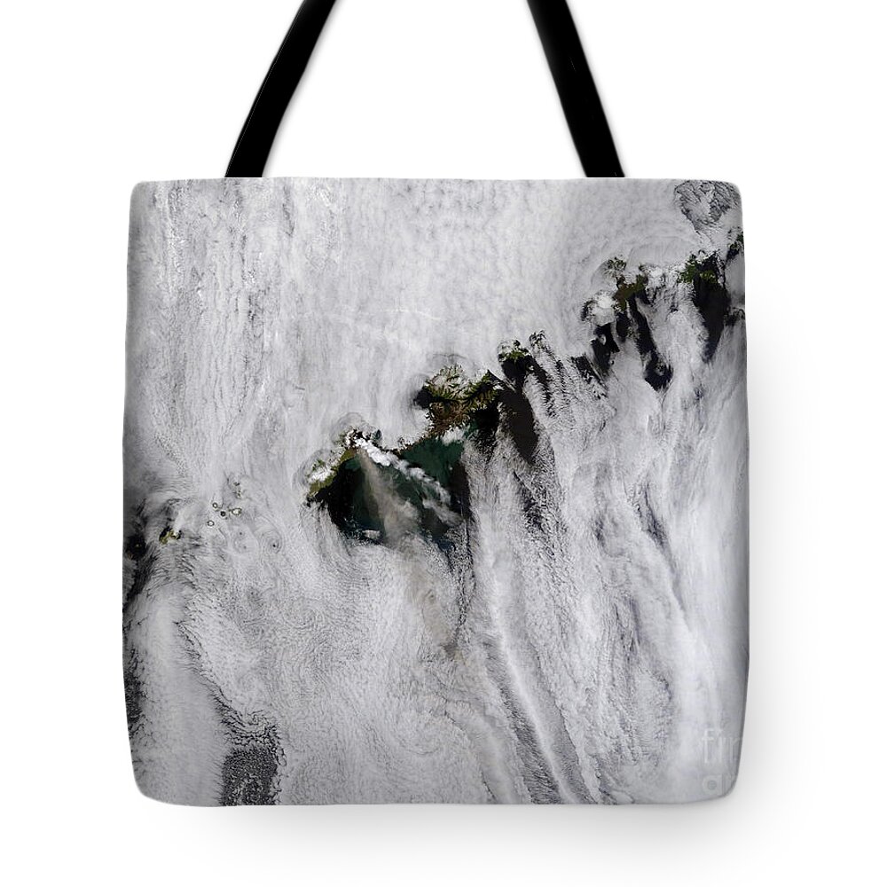 Alaska Tote Bag featuring the photograph Plumes From Okmok Volcano, Aleutian by Stocktrek Images