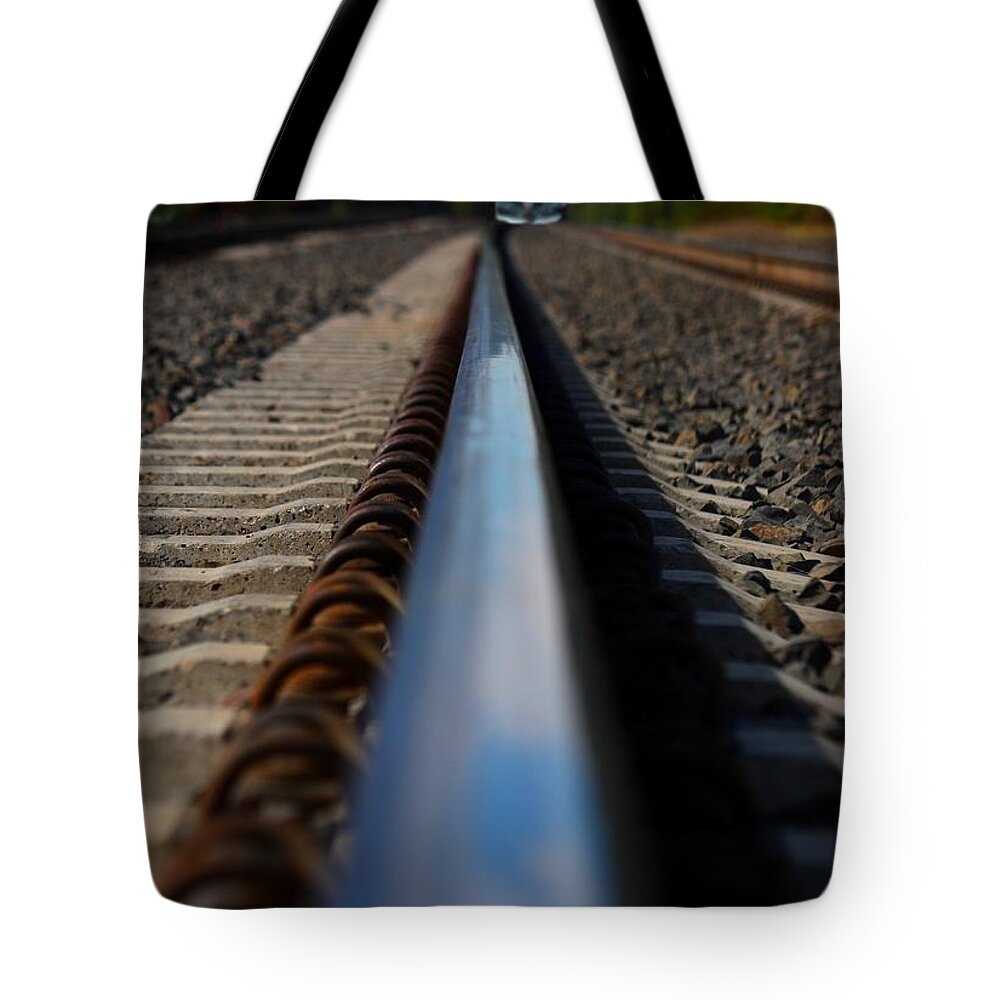 Polished Rails Tote Bag featuring the photograph Polished Rails by Patrick Witz
