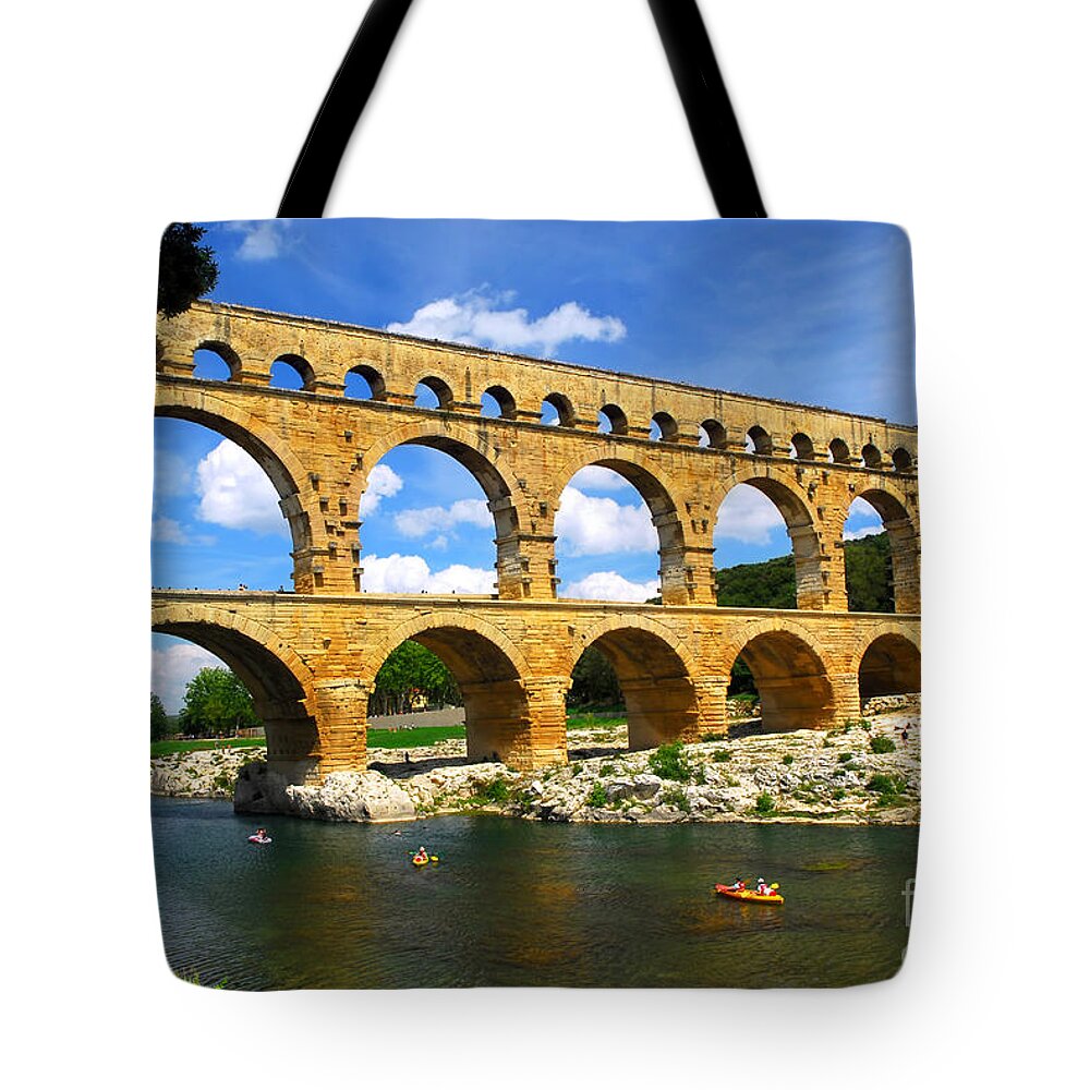 Pont Tote Bag featuring the photograph Pont du Gard by Elena Elisseeva