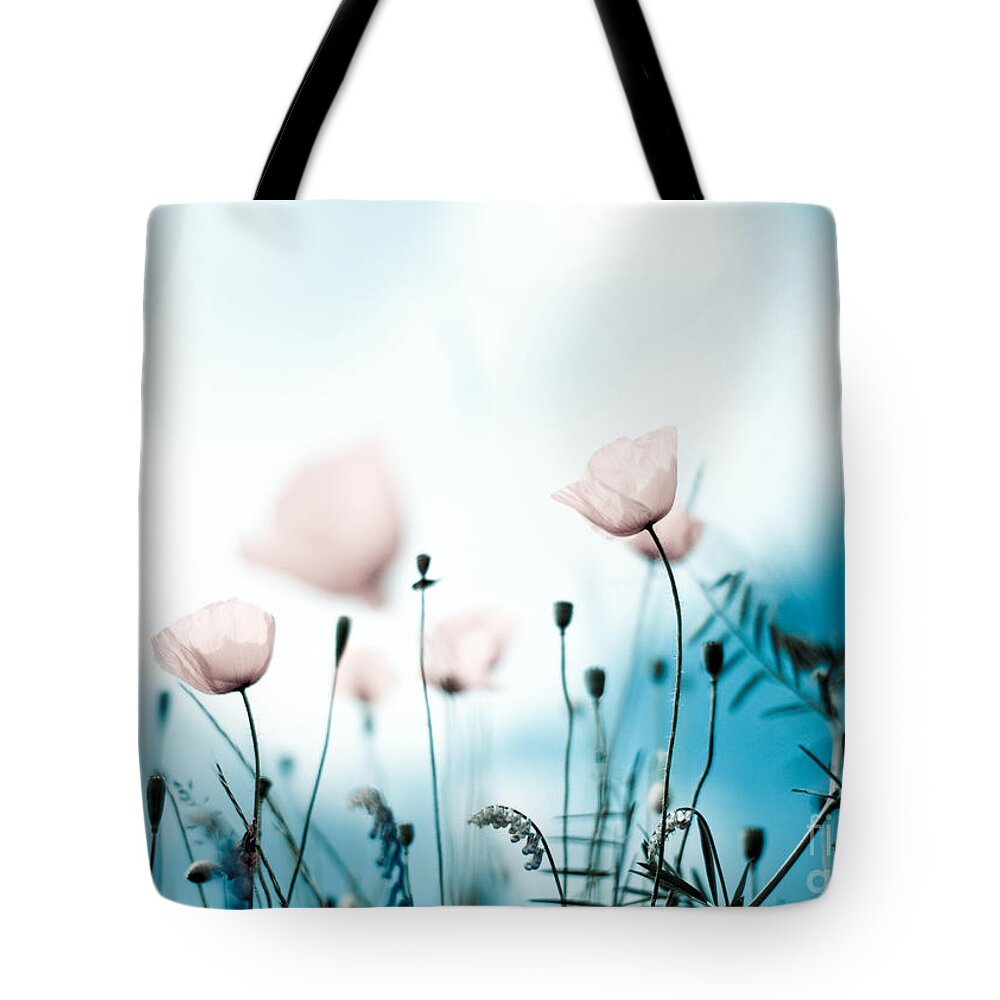Poppy Tote Bag featuring the photograph Poppy Flowers 11 by Nailia Schwarz