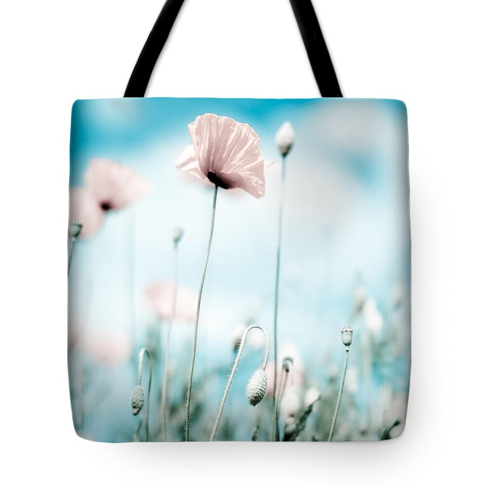 Poppy Tote Bag featuring the photograph Poppy Flowers 13 by Nailia Schwarz