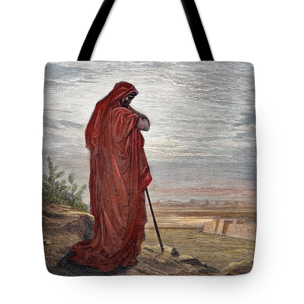 Amos Tote Bag featuring the drawing Prophet Amos #1 by Gustave Dore