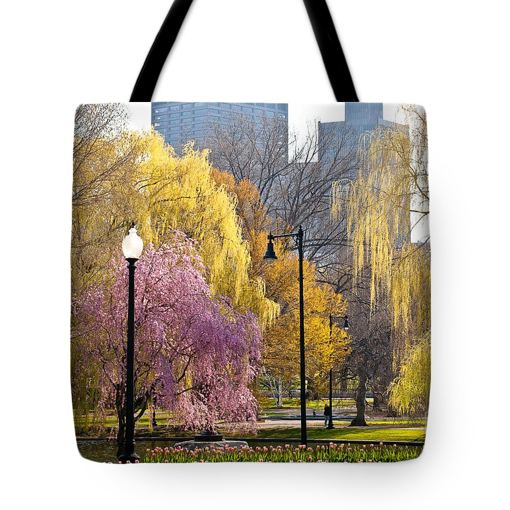 America Tote Bag featuring the photograph Public Garden Spring by Susan Cole Kelly