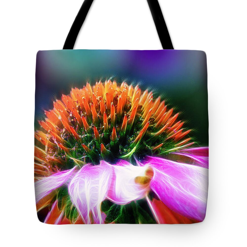 Flower Tote Bag featuring the photograph Purple Coneflower Delight by Bill and Linda Tiepelman