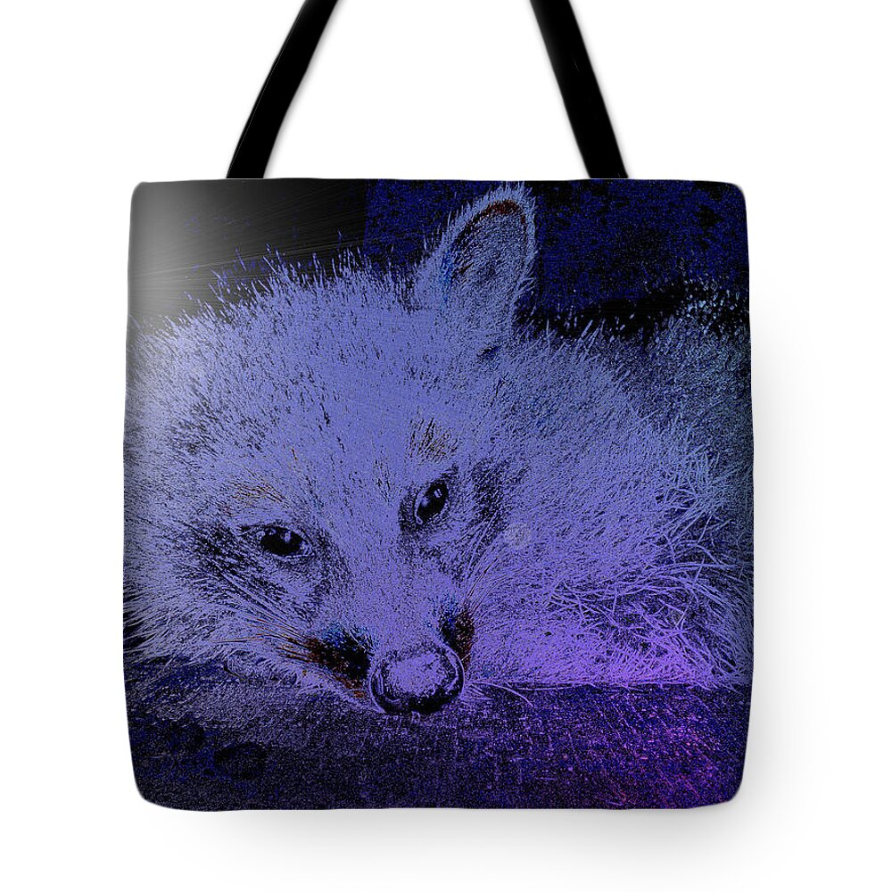 Animal Tote Bag featuring the photograph Purple Pleasures by Art Dingo