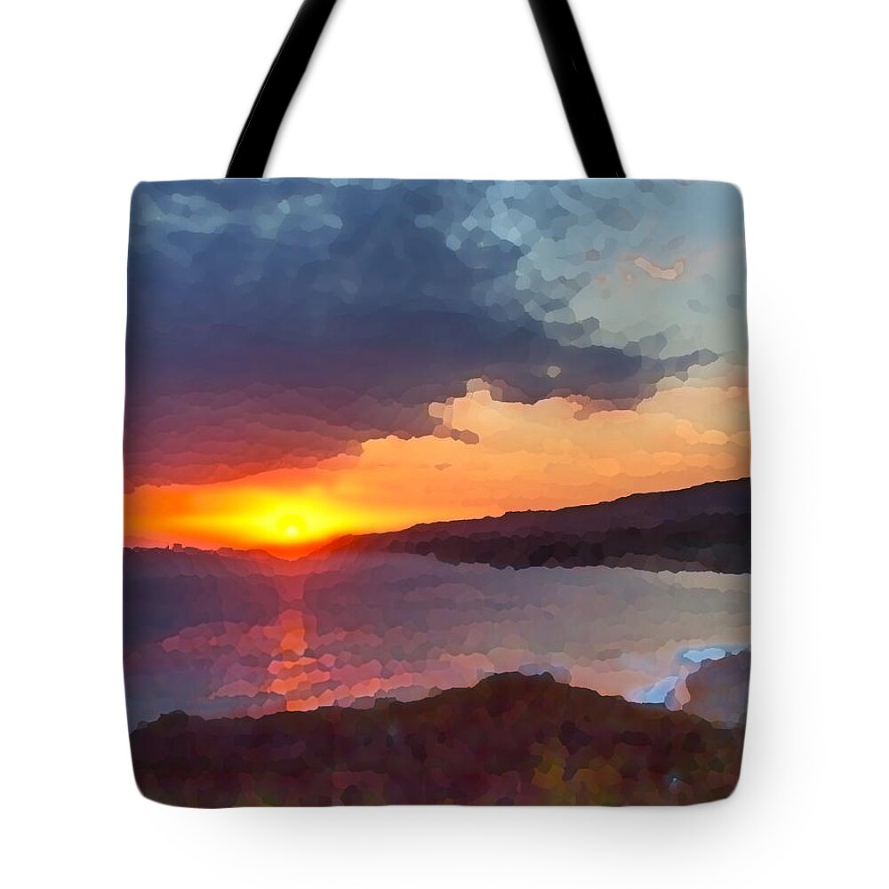 Sunset Tote Bag featuring the photograph PV Sunset by Joe Schofield