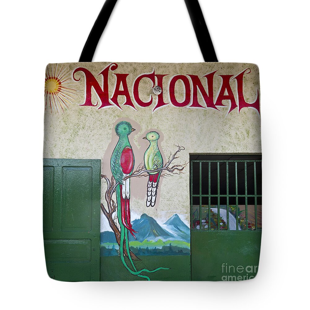 Mural Tote Bag featuring the photograph Quetzal Painting by Heiko Koehrer-Wagner
