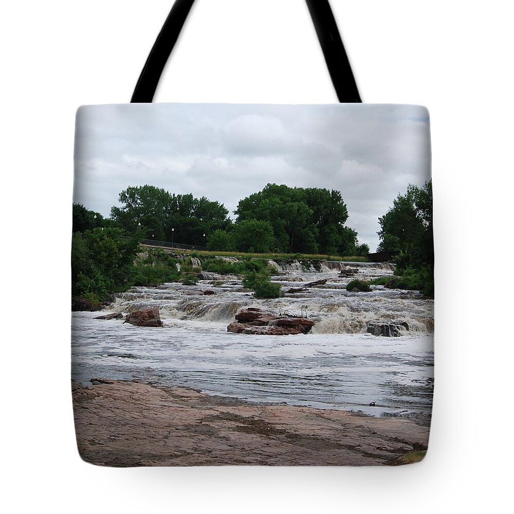 Waterfall Tote Bag featuring the photograph Raging Waters by Judy Hall-Folde