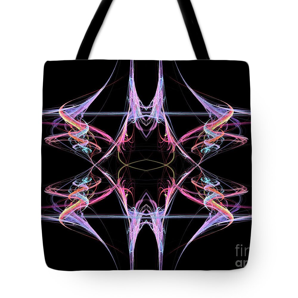 Abstract Tote Bag featuring the digital art Reaction by Yvonne Johnstone