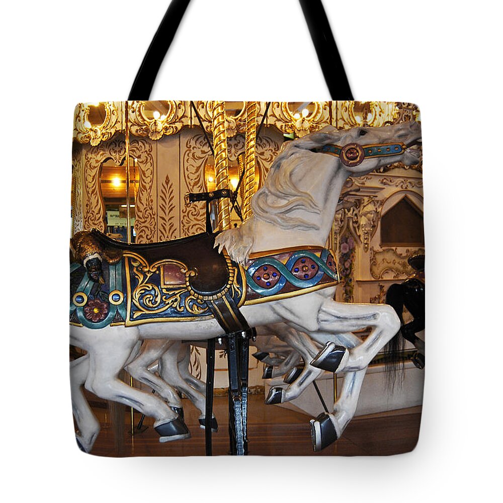 Carousel Horses Tote Bag featuring the photograph Ready 2 Ride II by Jani Freimann