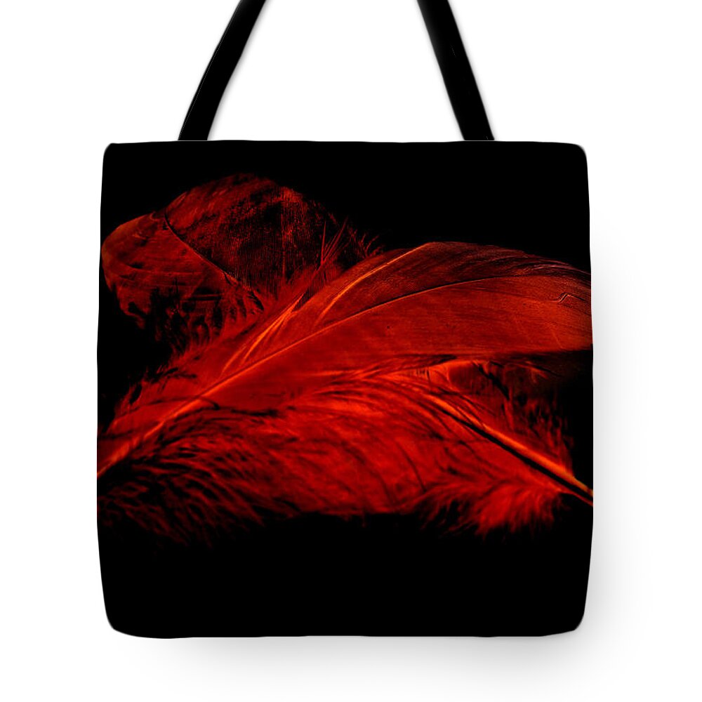 Red Goose Tote Bag featuring the photograph Red Ghost on Black by Steve Purnell