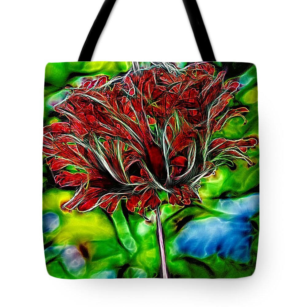 Red Hibiscus Tote Bag featuring the photograph Red Hibiscus Grunge by Bill and Linda Tiepelman
