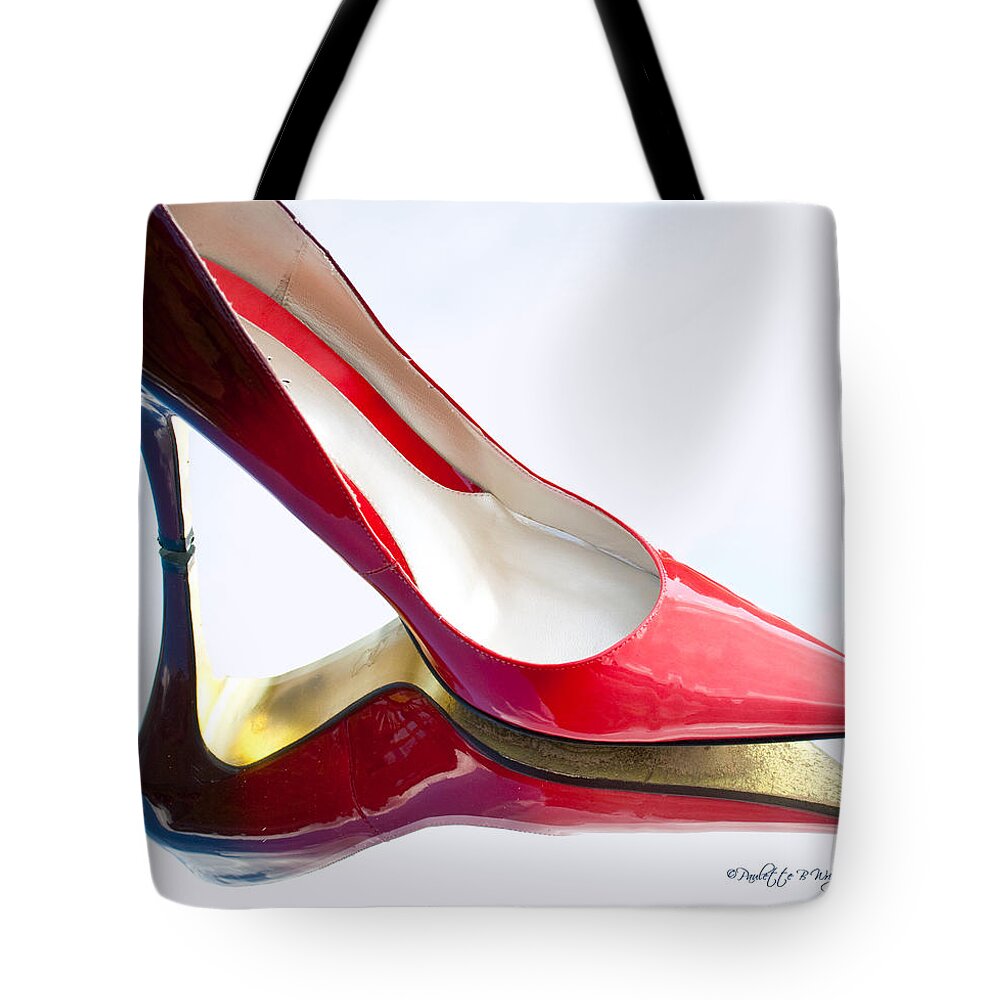 Best Tote Bag featuring the photograph Red Patent Stilettos by Paulette B Wright