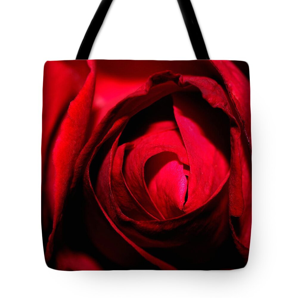 Nature Tote Bag featuring the photograph Red Rose close up 2011 2 by Robert Morin