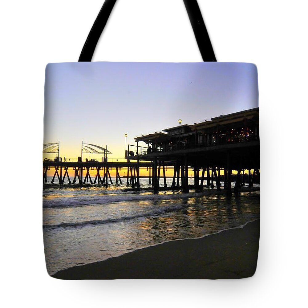 Redondo Beach Pier Tote Bag featuring the photograph Redondo Pier South by Richard Omura