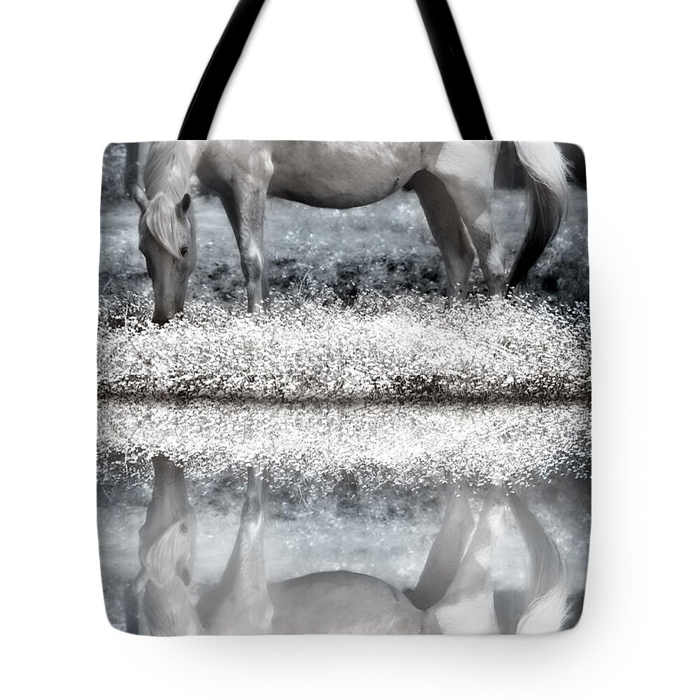 Dreamy Tote Bag featuring the digital art Reflecting Dreams by Mary Almond
