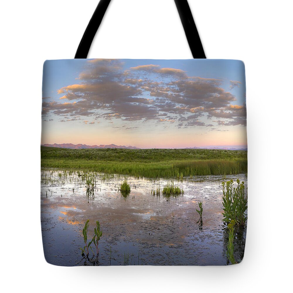Mp Tote Bag featuring the photograph Reflection Of Clouds In The Water by Tim Fitzharris