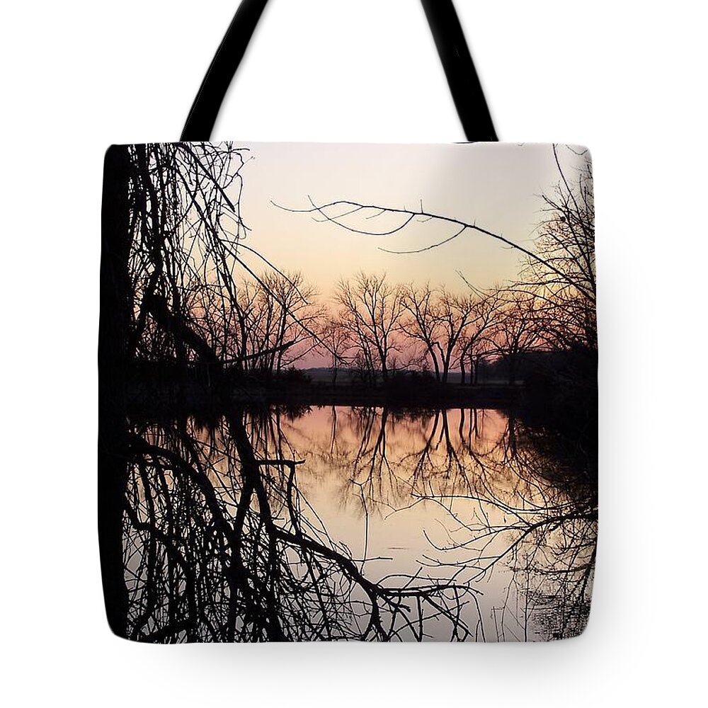 Sunset Tote Bag featuring the photograph Reflections by Dorrene BrownButterfield