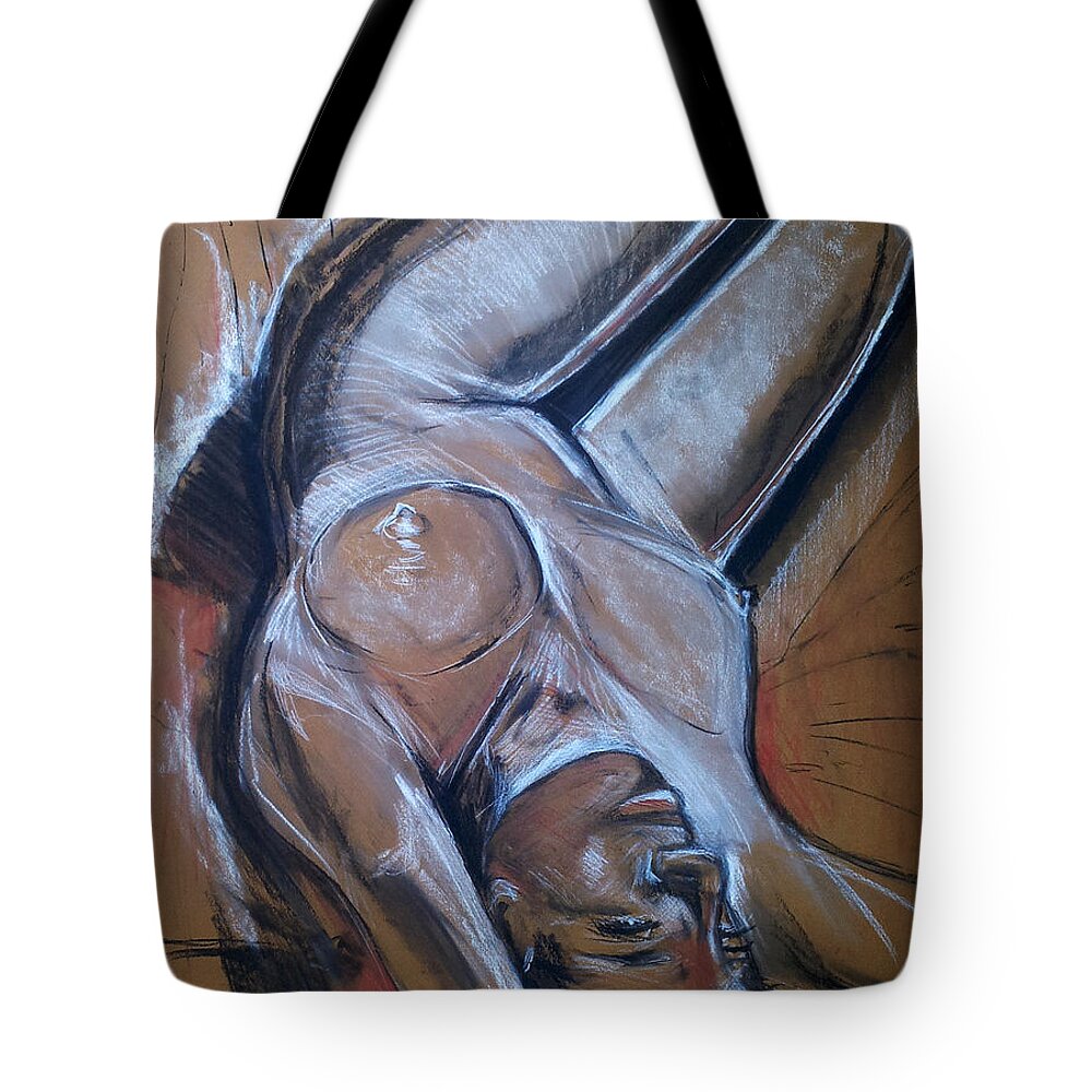  Tote Bag featuring the drawing Relax by John Gholson