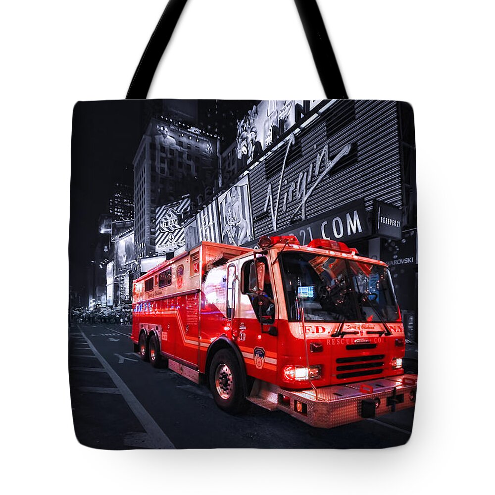 Fire Tote Bag featuring the photograph Rescue Me by Evelina Kremsdorf