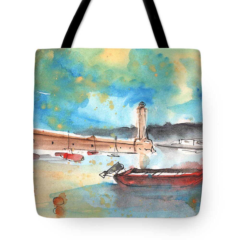 Travel Art Tote Bag featuring the painting Rethymno 02 by Miki De Goodaboom
