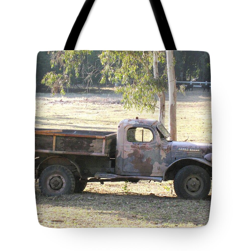 Truck Tote Bag featuring the photograph Retired Power Wagon by Sue Halstenberg