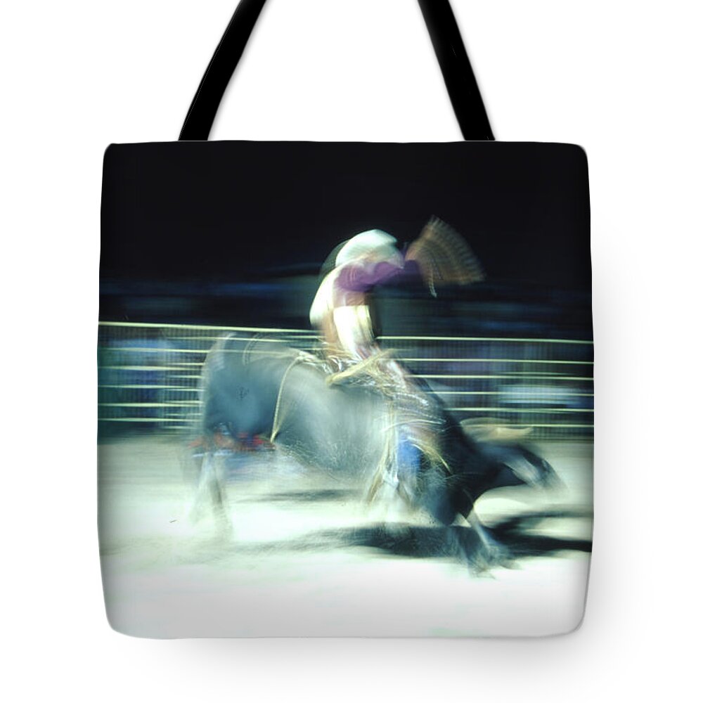 Rodeo Tote Bag featuring the photograph Ride Him Cowboy by Robert Caddy