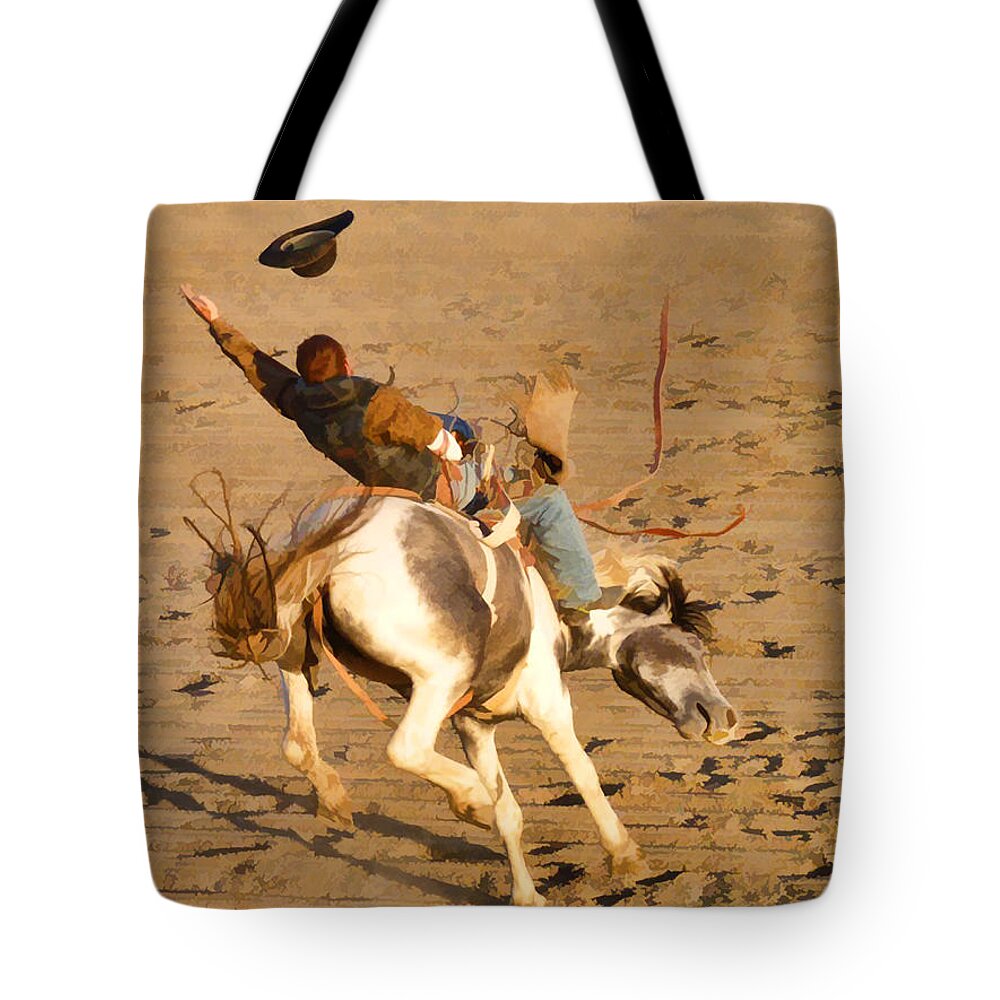 Riding For The Buzzer Tote Bag featuring the painting Riding for the Buzzer by Dean Wittle