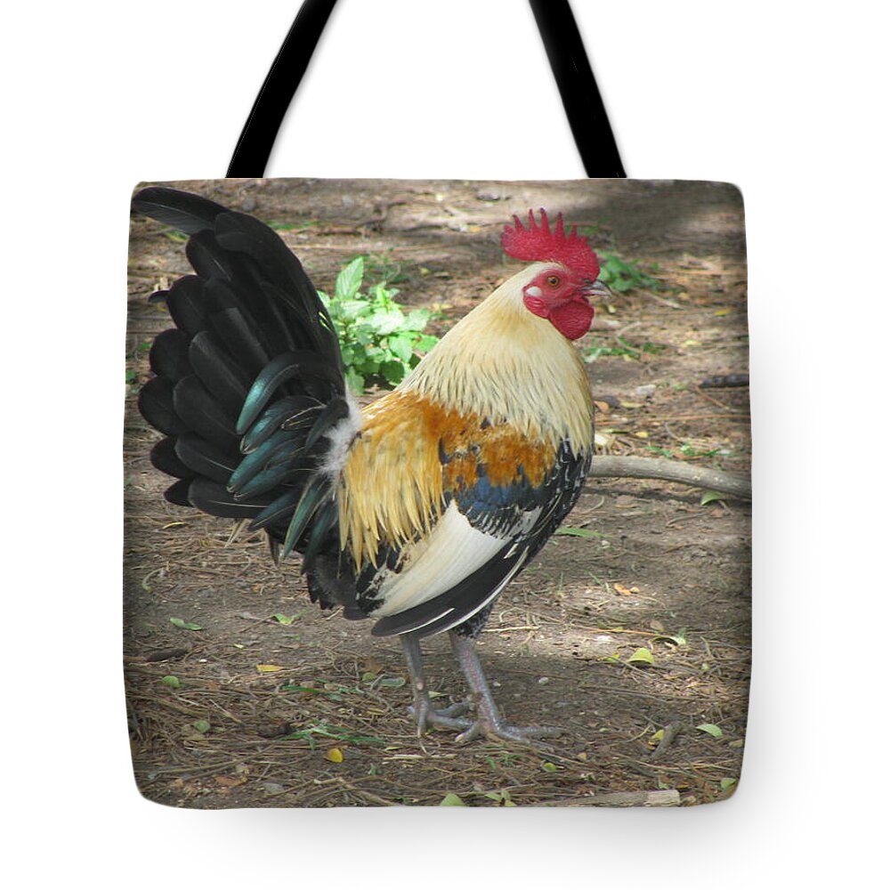 Rooster Tote Bag featuring the photograph Rockin Rooster by Anthony Trillo