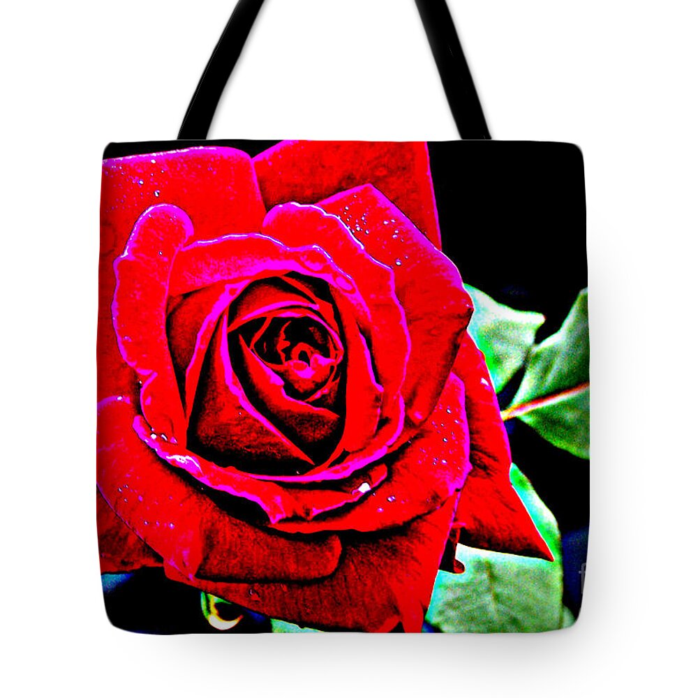 Red Rose Tote Bag featuring the photograph Rosemania by Kathy White