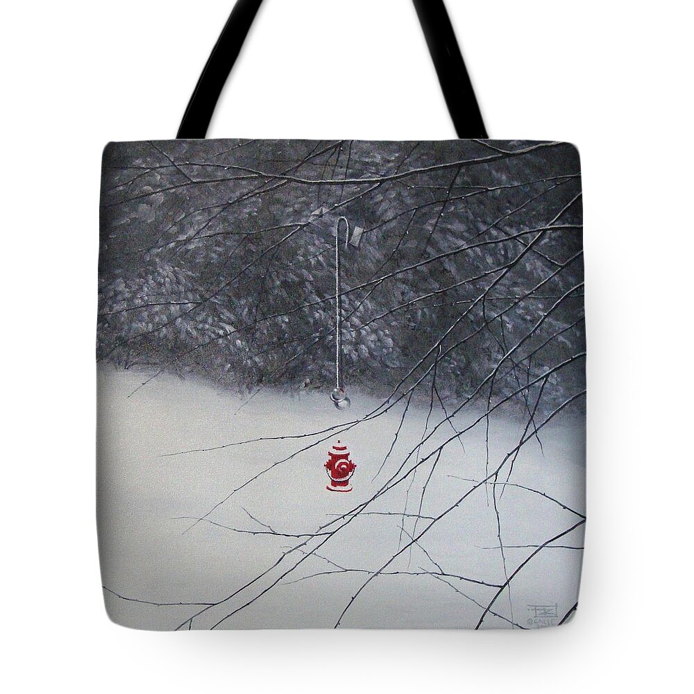 Winter Tote Bag featuring the painting Safety by Roger Calle