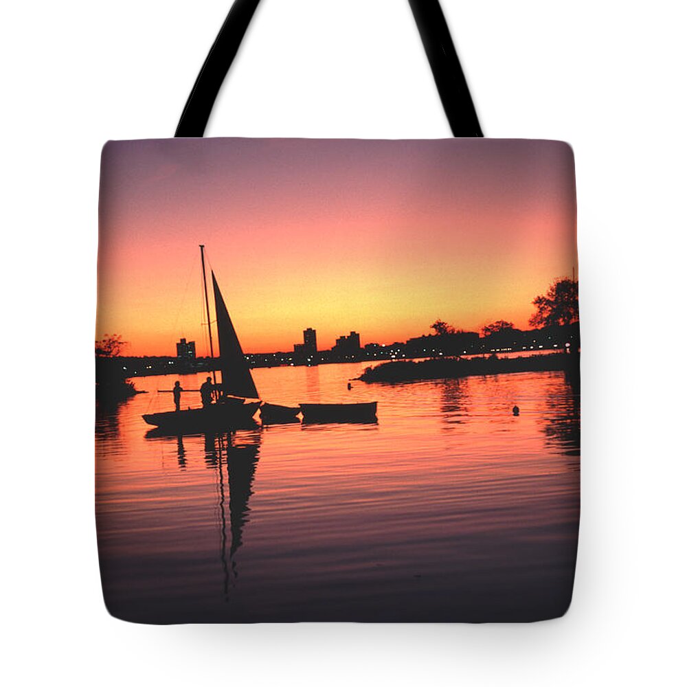 Pleasure Tote Bag featuring the photograph Sailing End of the Day BackBay Boston by Tom Wurl