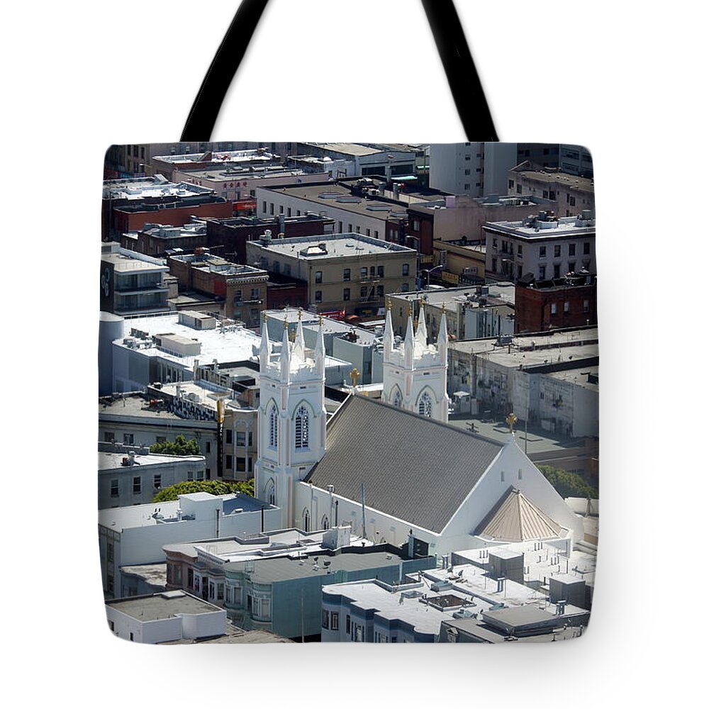 Church Tote Bag featuring the photograph San Francisco St Francis of Assisi Church by Henrik Lehnerer