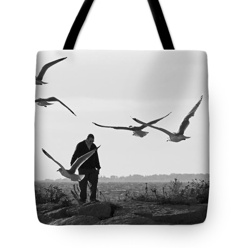 Birds Tote Bag featuring the photograph Seaside by David Freuthal
