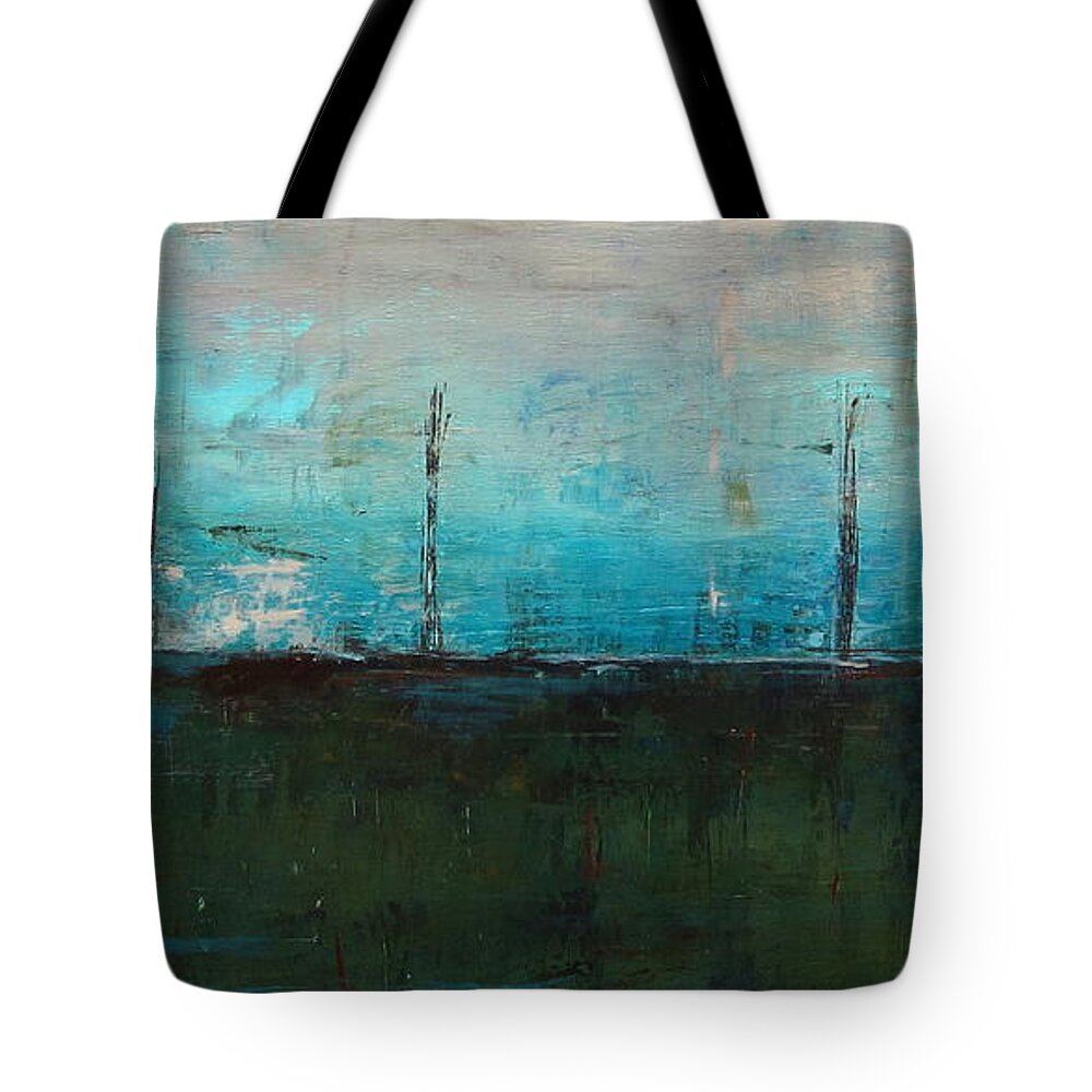 Abstract Tote Bag featuring the painting Serene by Kathy Sheeran