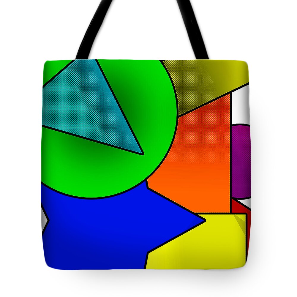 Shapes Tote Bag featuring the digital art Shapes by Ricky Barnard