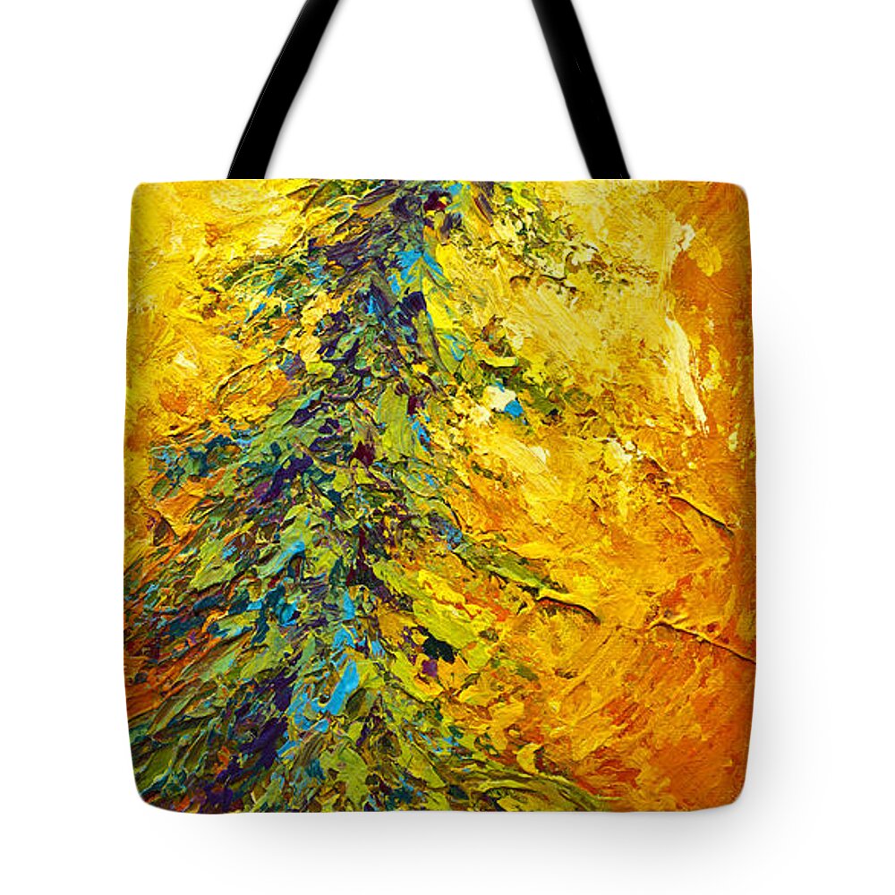 Evergreen Tote Bag featuring the painting Shoreline Spirit II by Marion Rose
