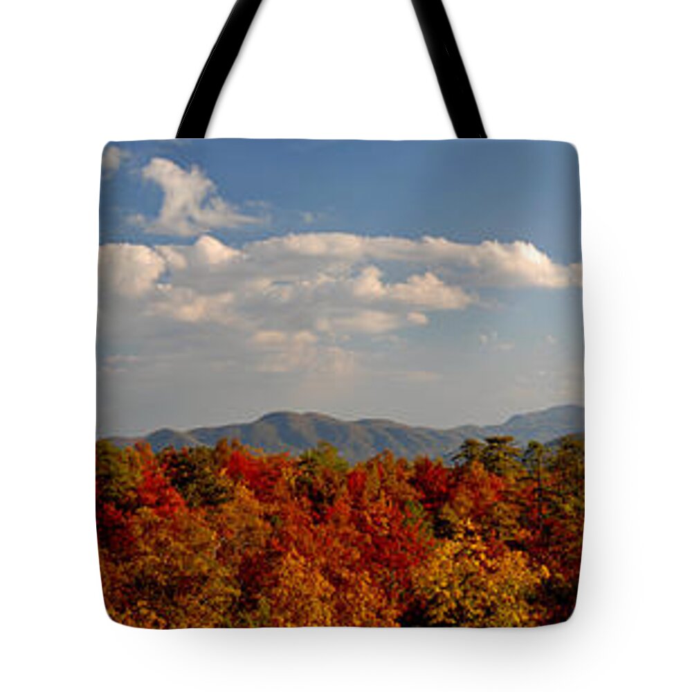 Asheville Tote Bag featuring the photograph Shumont Panoramic by Joye Ardyn Durham