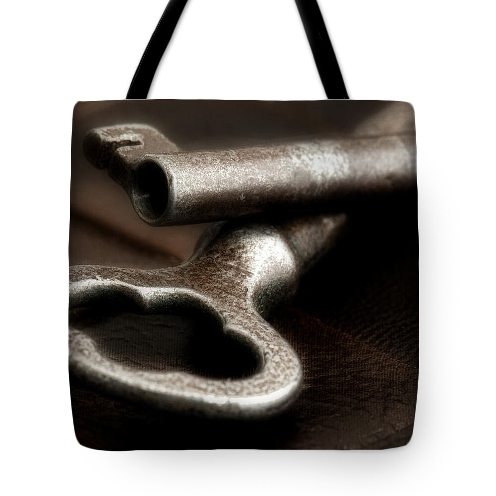 Antique Tote Bag featuring the photograph Skeleton Keys Still Life by Tom Mc Nemar