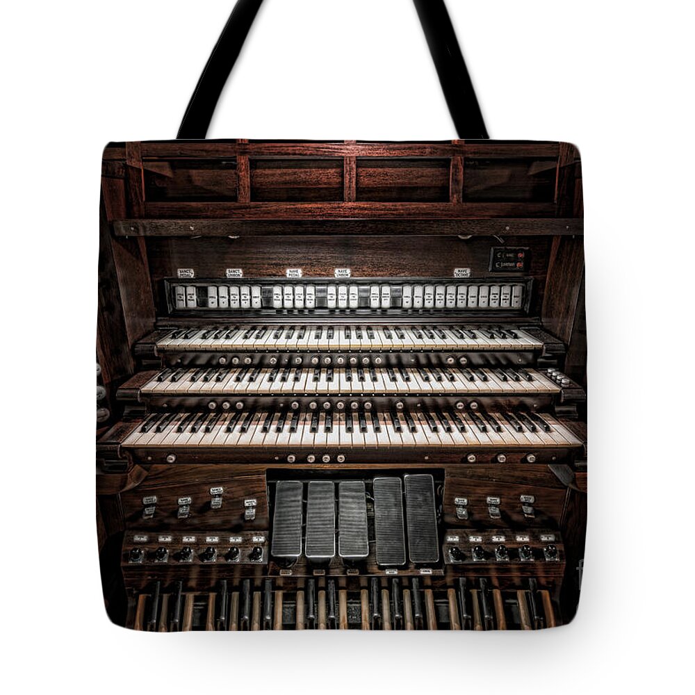Clarence Holmes Tote Bag featuring the photograph Skinner Pipe Organ by Clarence Holmes
