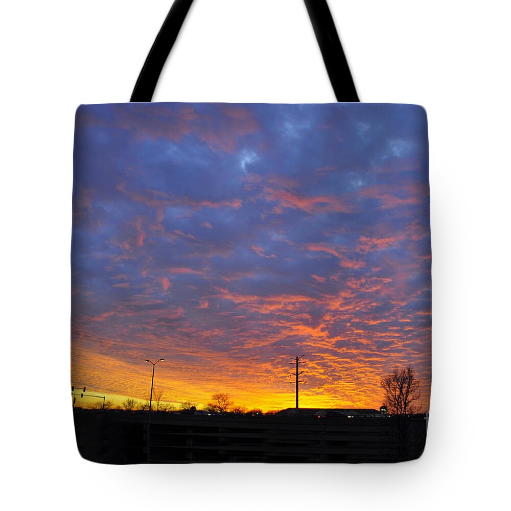Red Sky Tote Bag featuring the photograph Sky on Fire by Dejan Jovanovic
