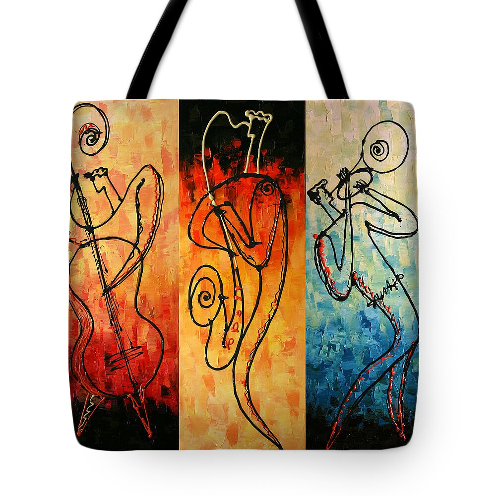 Paintings Paintings Tote Bag featuring the painting Smooth Jazz #1 by Leon Zernitsky