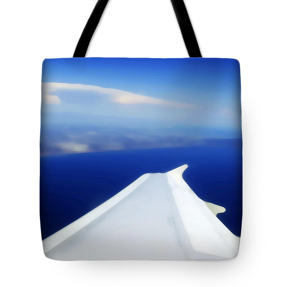 Plane Tote Bag featuring the photograph Sonic Waves of Blue by Gwyn Newcombe